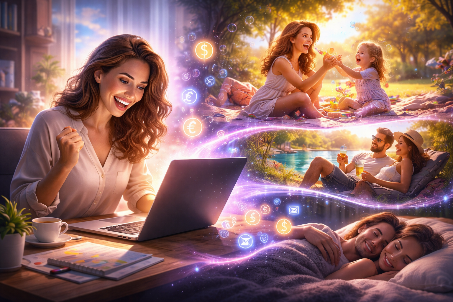 Entrepreneure heureuse avec Publication-Web